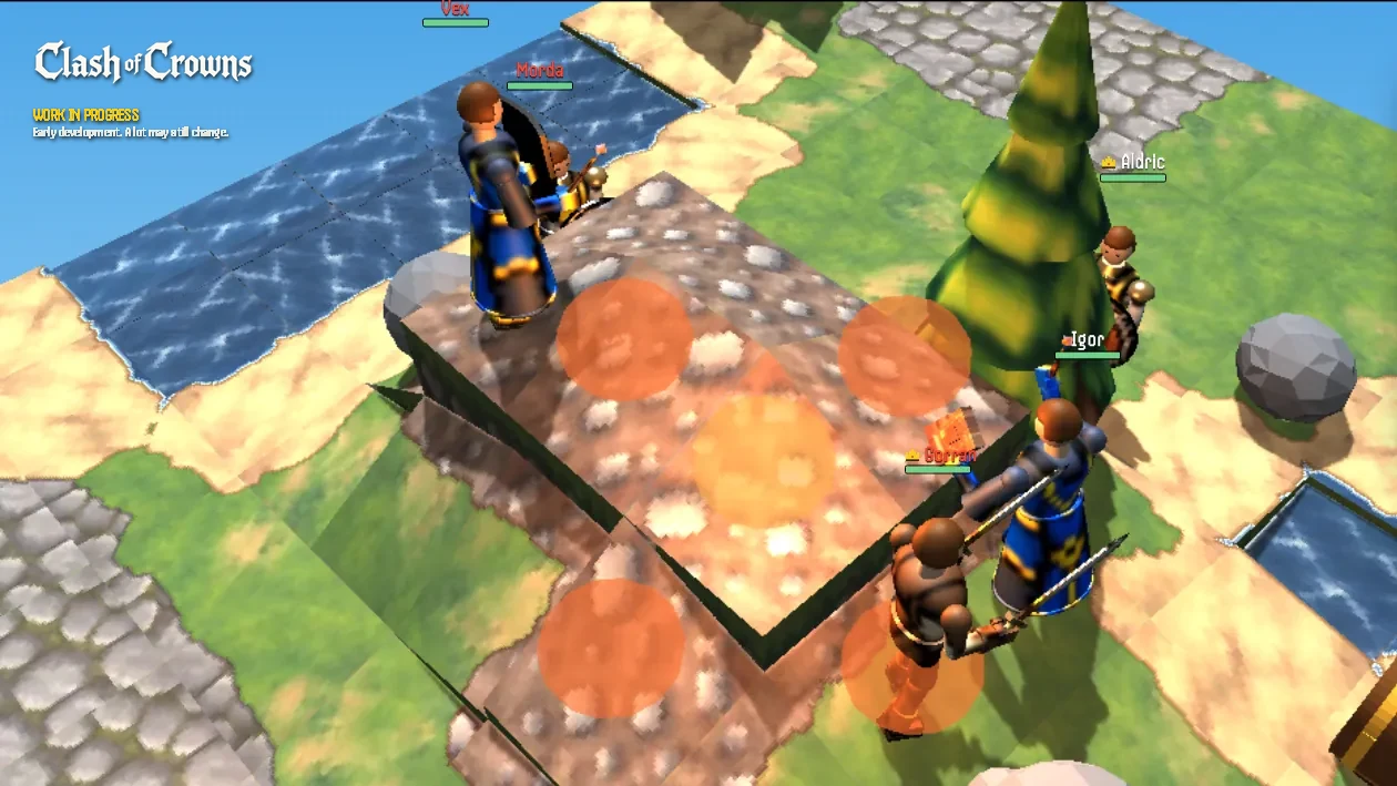 A fireball lands on the tiles it was aimed at